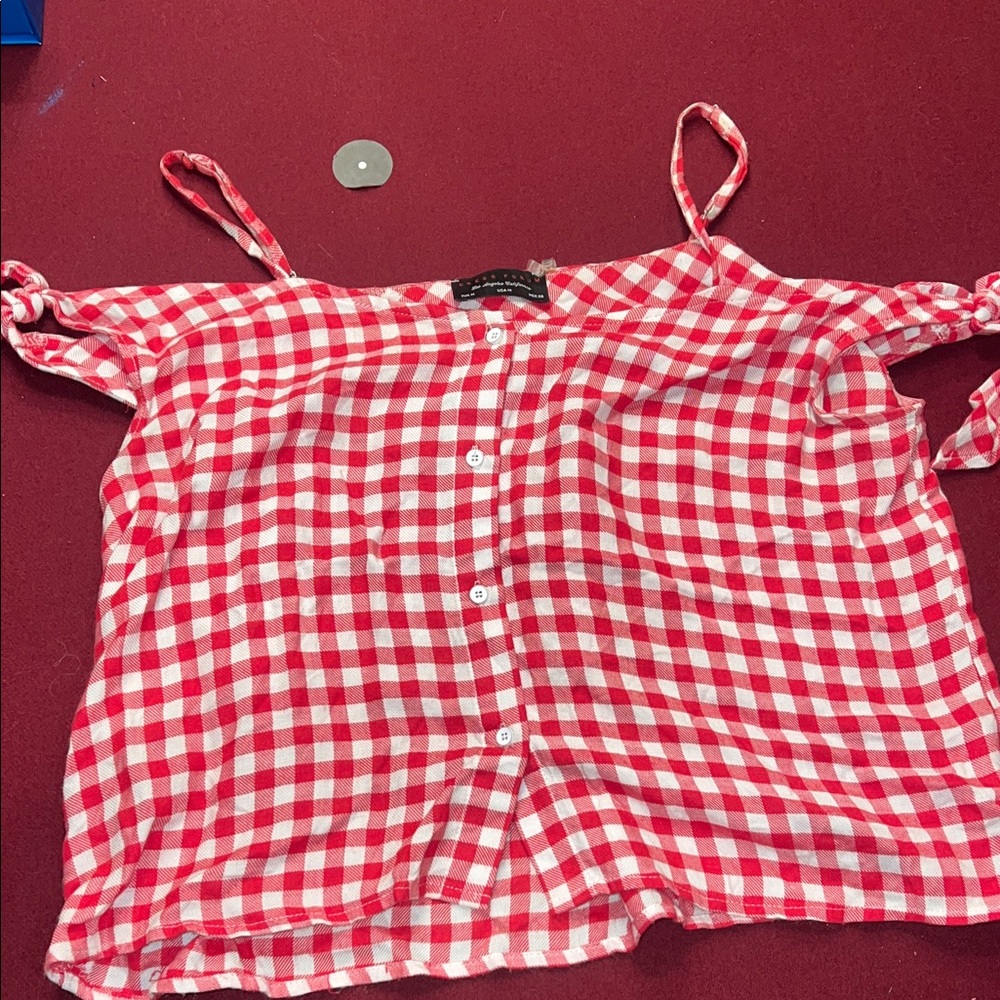 Dress Forum Red and White Checkered Kids Blouse